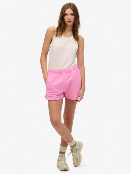 Superdry Essential Logo Garment Dyed Shorts, Lilac Chiffon