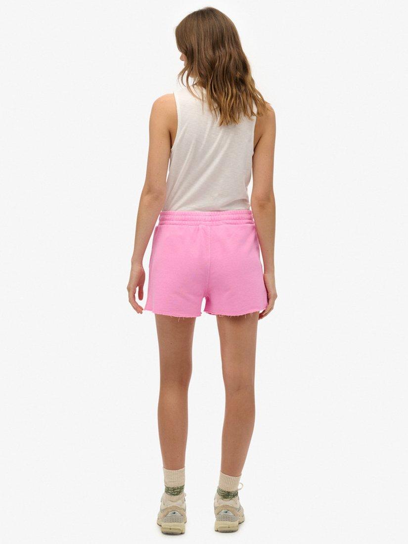 Product image 2 of 5, which shows Superdry Essential Logo Garment Dyed Shorts, Lilac Chiffon, 8
