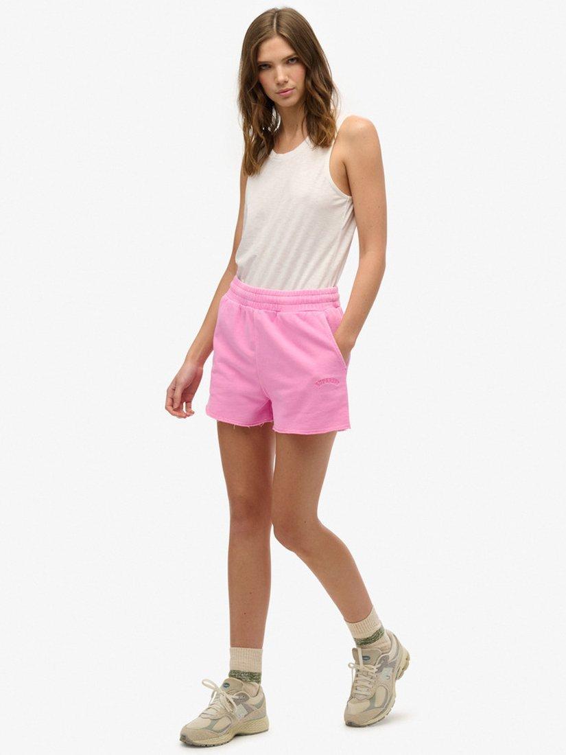 Product image 3 of 5, which shows Superdry Essential Logo Garment Dyed Shorts, Lilac Chiffon, 8