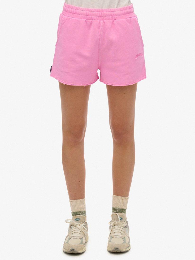 Product image 4 of 5, which shows Superdry Essential Logo Garment Dyed Shorts, Lilac Chiffon, 8