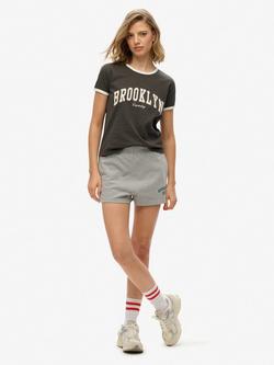 Superdry Athletic Essentials Graphic Shorts, Grey Marl, Grey Marl