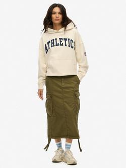 Superdry Cargo Midi Skirt, Burnt Olive, Burnt Olive