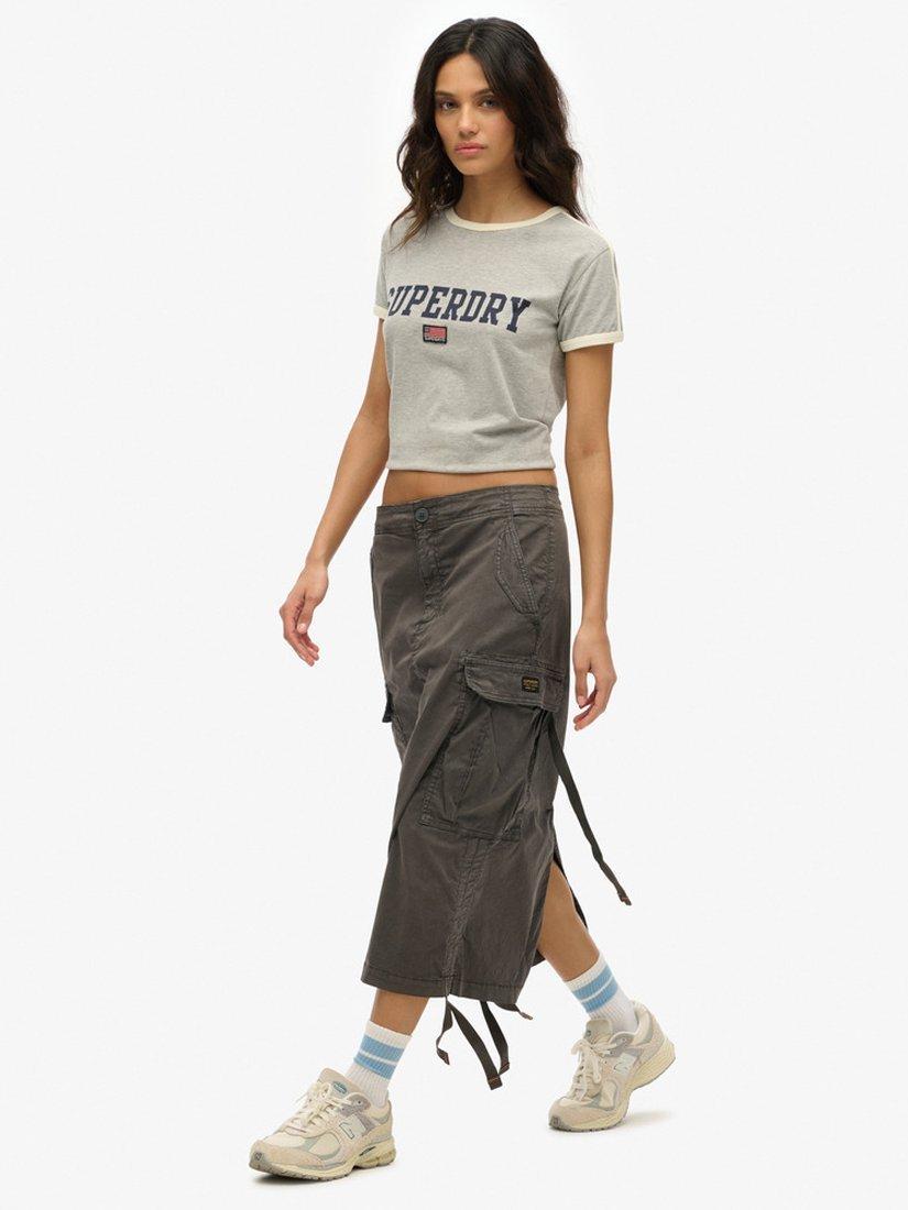 Superdry Cotton Blend Midi Skirt