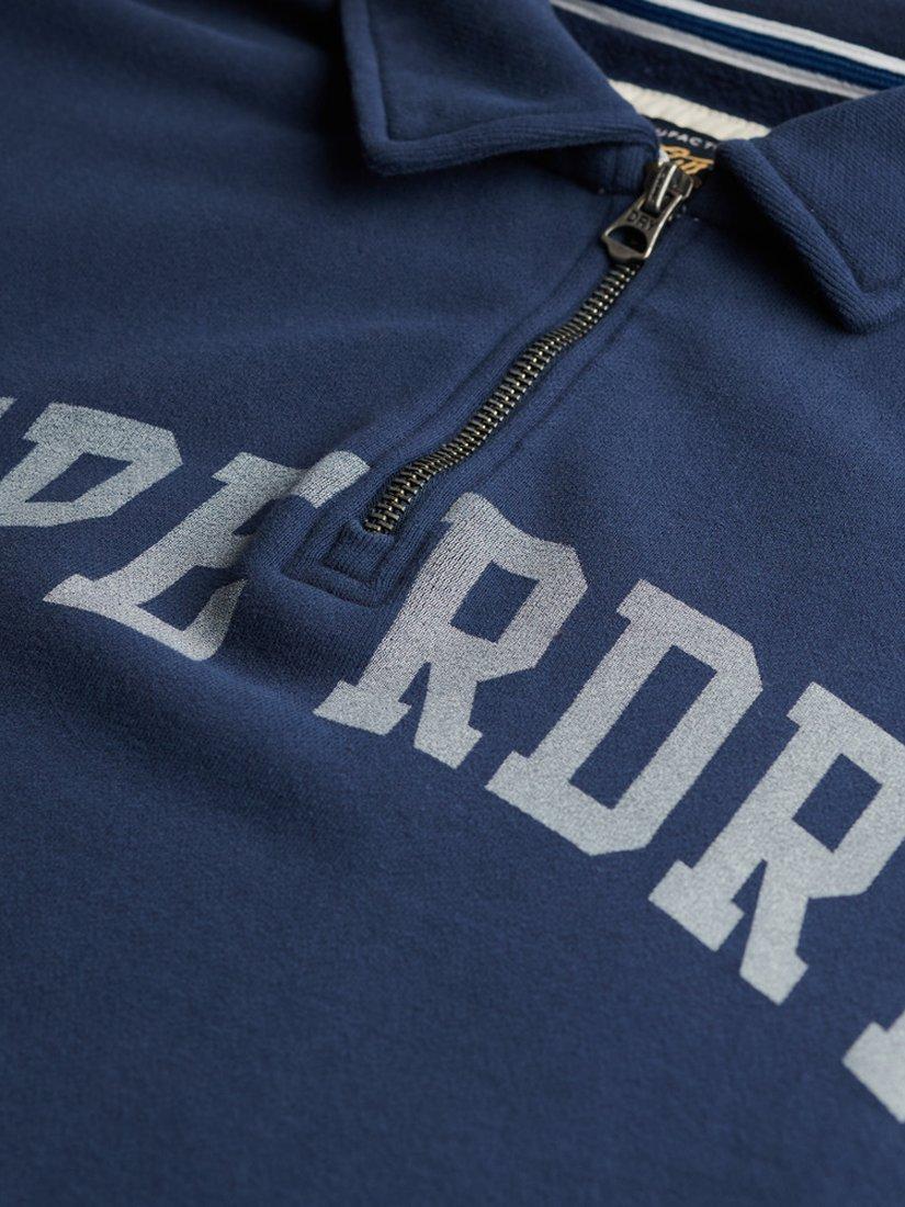 Product image 5 of 5, which shows Superdry Athletic Essentials 1/2 Zip Pure Organic Cotton Jumper, Richest Navy, 8