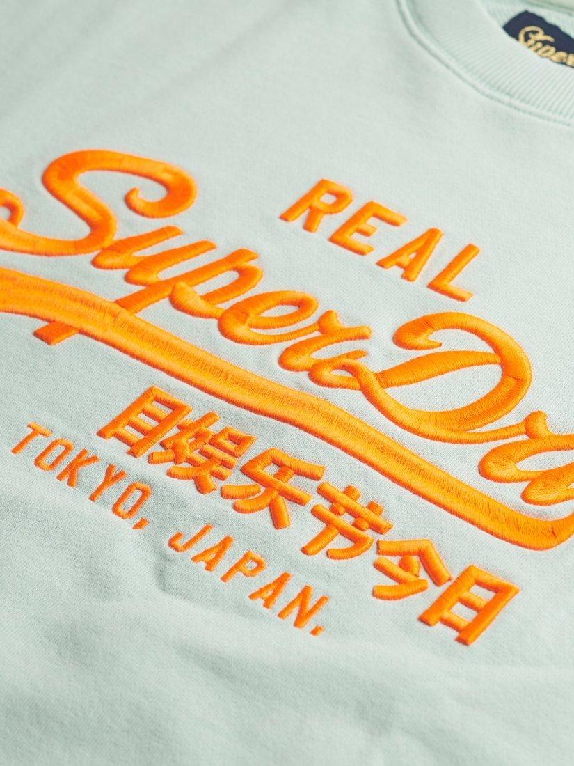Product image 5 of 5, which shows Superdry Vintage Logo Neon Sweatshirt, Harbour Grey, 8