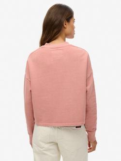 Superdry Embroidered Logo Button Sweatshirt, Ash Rose - view 2, Ash Rose