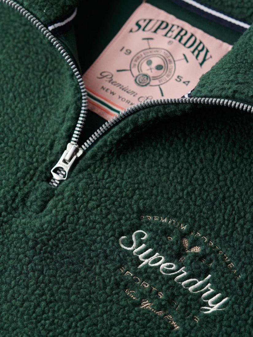 Product image 5 of 5, which shows Superdry Country Club 1/2 Zip Fleece, Enamel Green, 8
