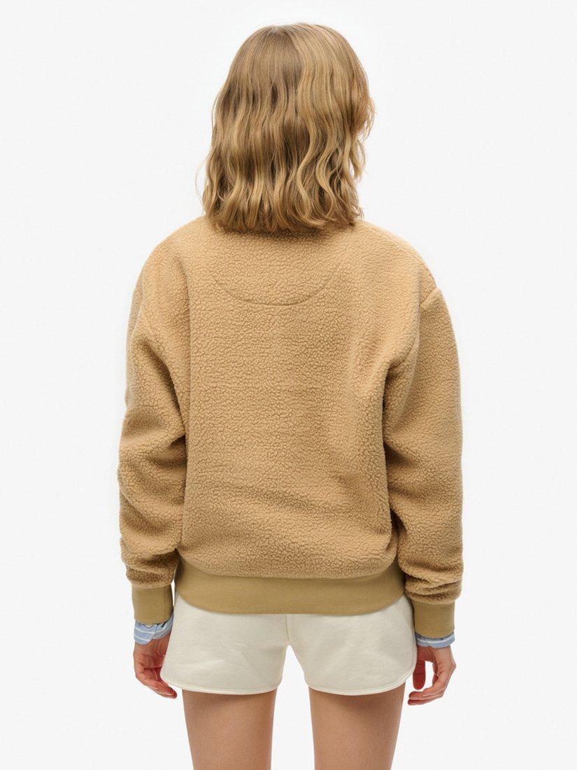Product image 2 of 5, which shows Superdry Country Club 1/2 Zip Fleece, Shaker Beige, 8
