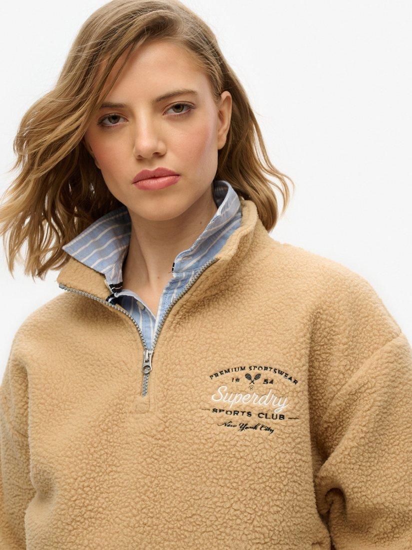 Product image 4 of 5, which shows Superdry Country Club 1/2 Zip Fleece, Shaker Beige, 8
