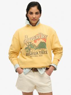 Superdry Souvenir Graphic Sweatshirt, Flax Yellow, Flax Yellow