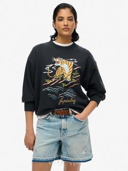 Superdry Suika Embroidered Sweatshirt, Black