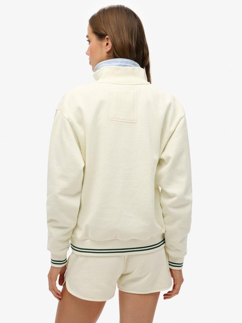 Product image 2 of 4, which shows Superdry Country Club 1/2 Zip Hoodie, Off White, 8