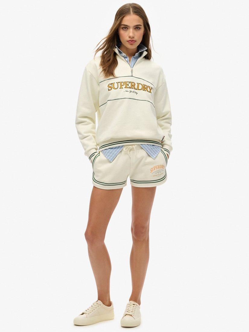 Product image 3 of 4, which shows Superdry Country Club 1/2 Zip Hoodie, Off White, 8