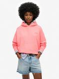 Superdry Organic Cotton Relaxed Fit Hoodie, Fiery Coral
