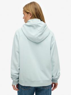 Superdry Essential Logo Oversized Pure Organic Cotton Hoodie - view 2, Winter Sky Blue
