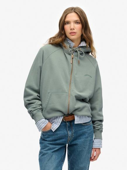 Superdry Essential Logo Oversized Pure Organic Cotton Hoodie, Lily Pad Green
