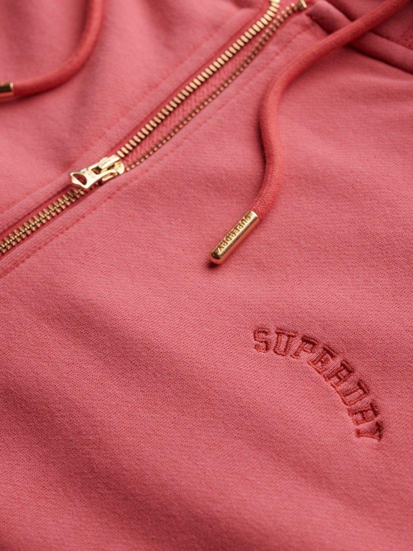 Product image 5 of 5, which shows Superdry Essential Logo Oversized Pure Organic Cotton Hoodie, Holly Berry Red, 8