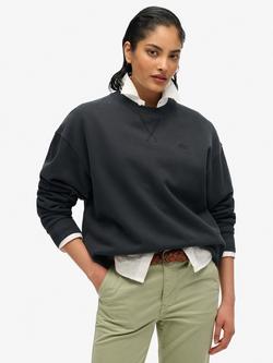 Superdry Studios Crew Sweatshirt, Washed Black, Washed Black