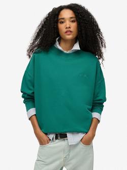 Superdry Essential Logo Oversized Crew Sweatshirt, Alpine Green