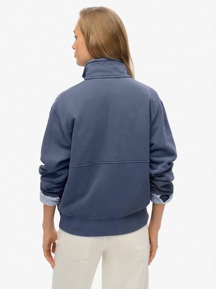 Superdry Essential Logo Oversized 1/2 Zip Pure Organic Cotton Sweatshirt - view 2, Lauren Navy