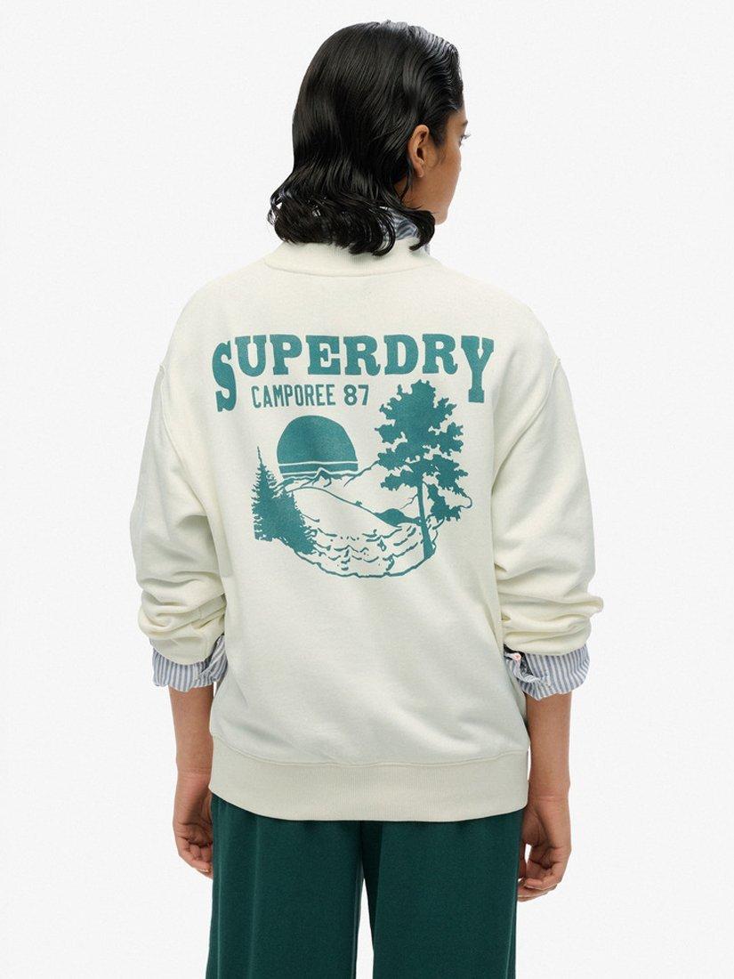 Product image 2 of 5, which shows Superdry Lo-Fi Outdoor Sweatshirt, Cream, 8