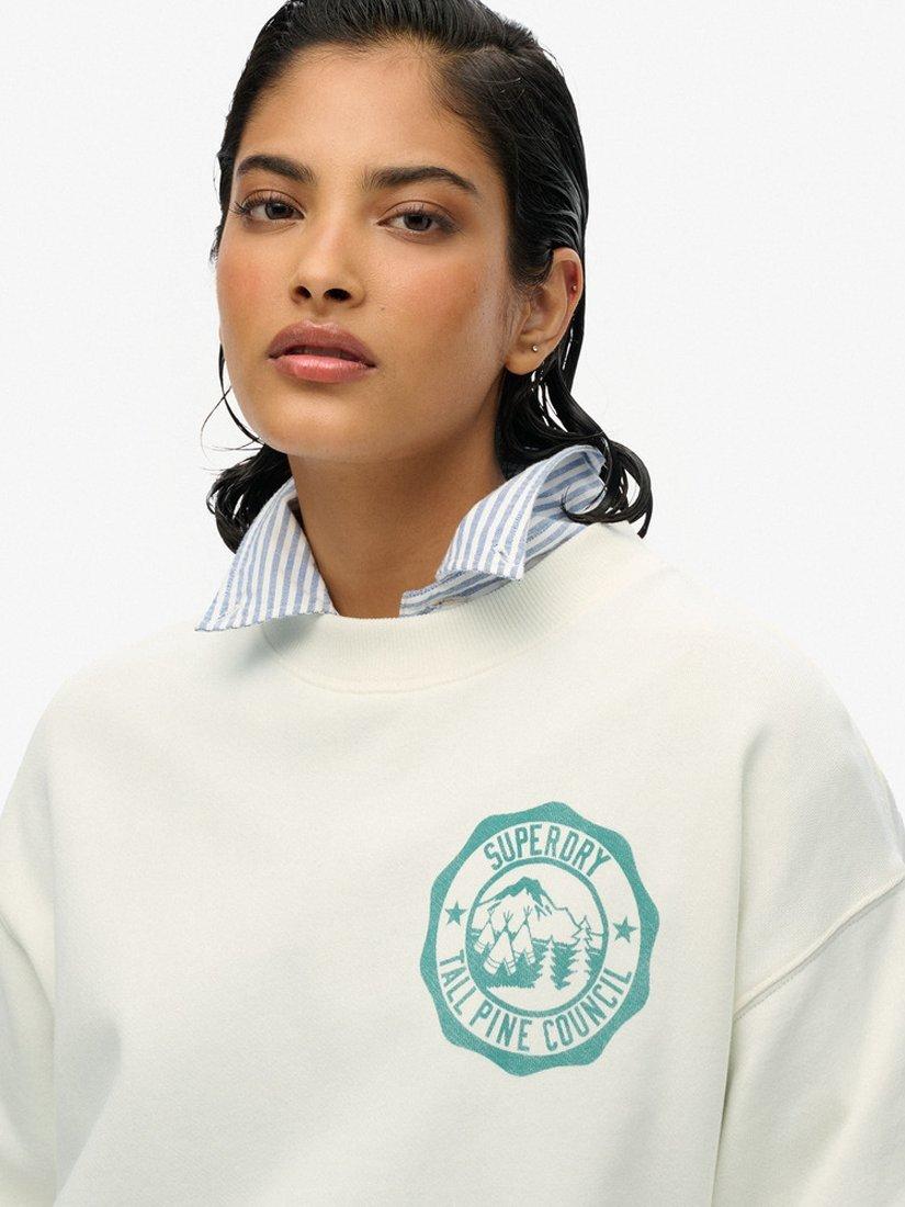 Product image 4 of 5, which shows Superdry Lo-Fi Outdoor Sweatshirt, Cream, 8