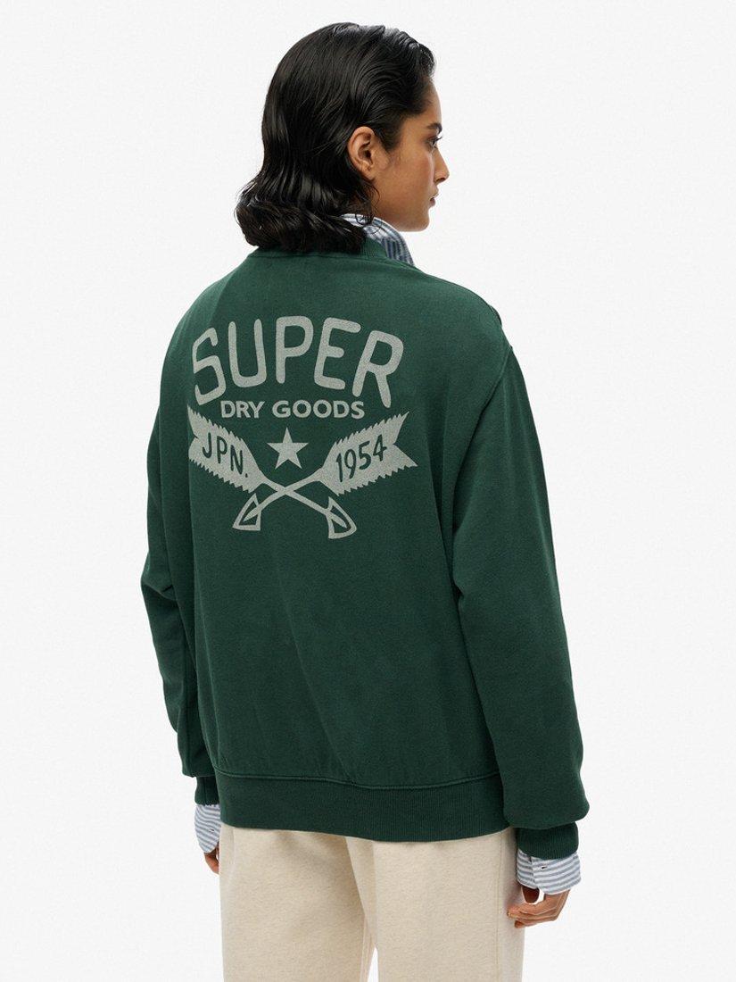 Product image 2 of 4, which shows Superdry Lo-Fi Outdoor Sweatshirt, Enamel Green, 8