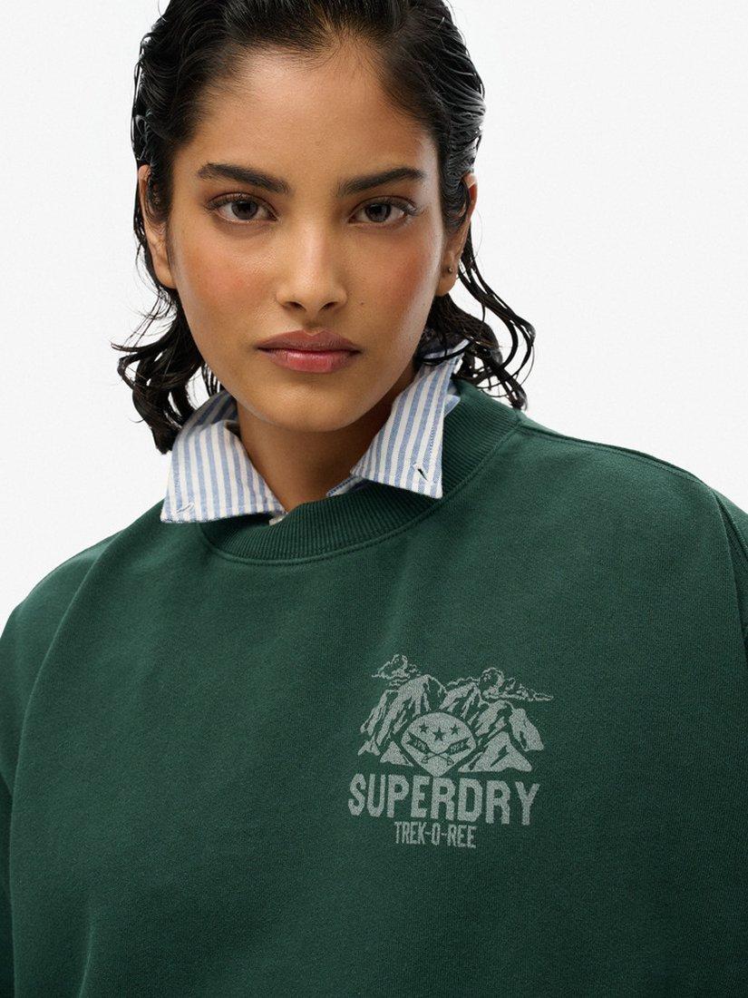 Product image 4 of 4, which shows Superdry Lo-Fi Outdoor Sweatshirt, Enamel Green, 8