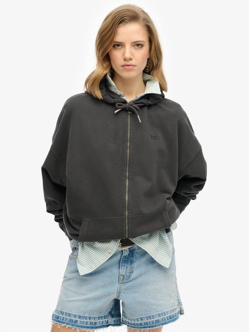 Product image 1 of 5, which shows Superdry Studios Zip Hoodie, Washed Black, 8