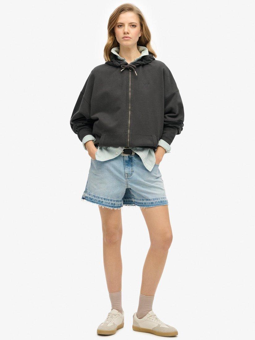 Product image 3 of 5, which shows Superdry Studios Zip Hoodie, Washed Black, 8