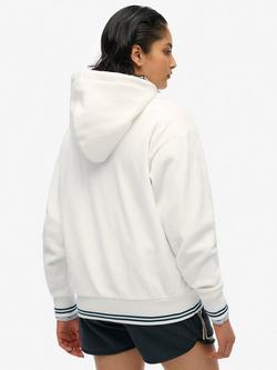 Superdry Country Club Velour Zip Hoodie, Off White - view 2, Off White