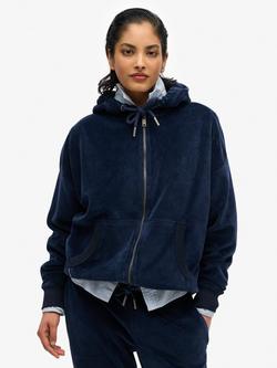 Superdry Velour Zip Hoodie, Richest Navy