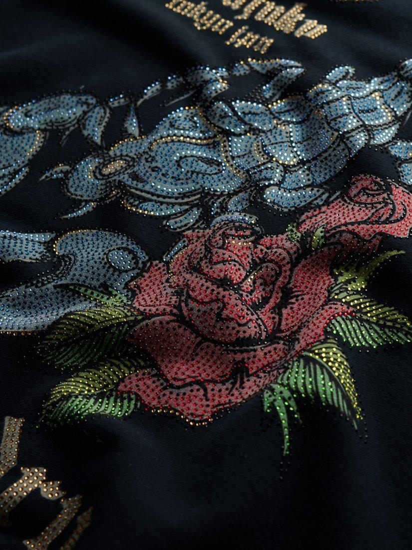 Product image 5 of 5, which shows Superdry Neo Trad Tattoo Relaxed Hoodie, Jet Black, 8