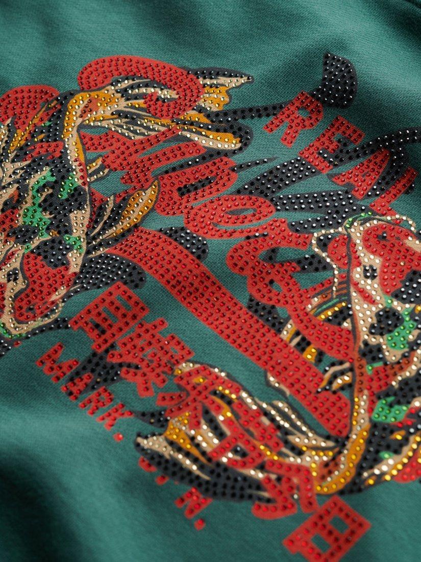 Product image 5 of 5, which shows Superdry Tokyo Vintage Logo Relaxed Hoodie, Mallard Green, 8