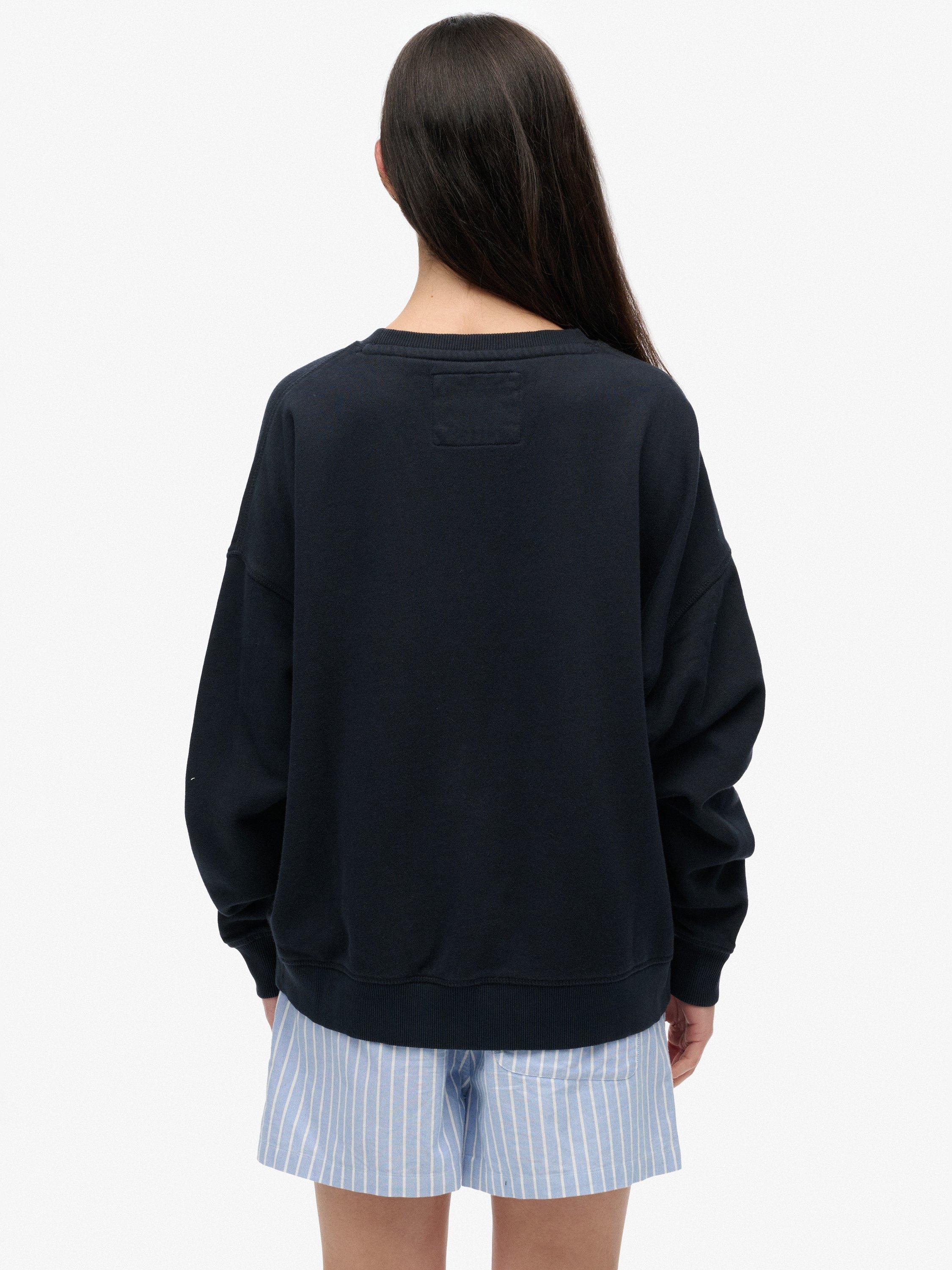 Product image 2 of 6, which shows Superdry Athletic Essentials Relaxed Crew Sweatshirt, Eclipse Navy, 8