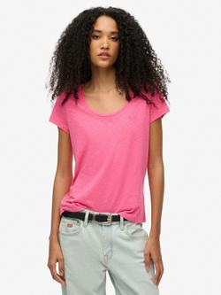 Superdry Studios Scoop Neck T-Shirt, Pink, Pink