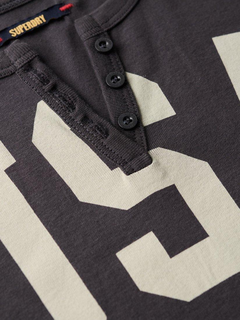 Product image 5 of 5, which shows Superdry Athletic Essentials Notch Neck Graphic T-Shirt, Charcoal, 8