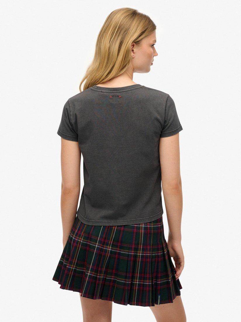 Product image 2 of 4, which shows Superdry Athletic Graphic Pure Organic Cotton T-Shirt, Charcoal, 8