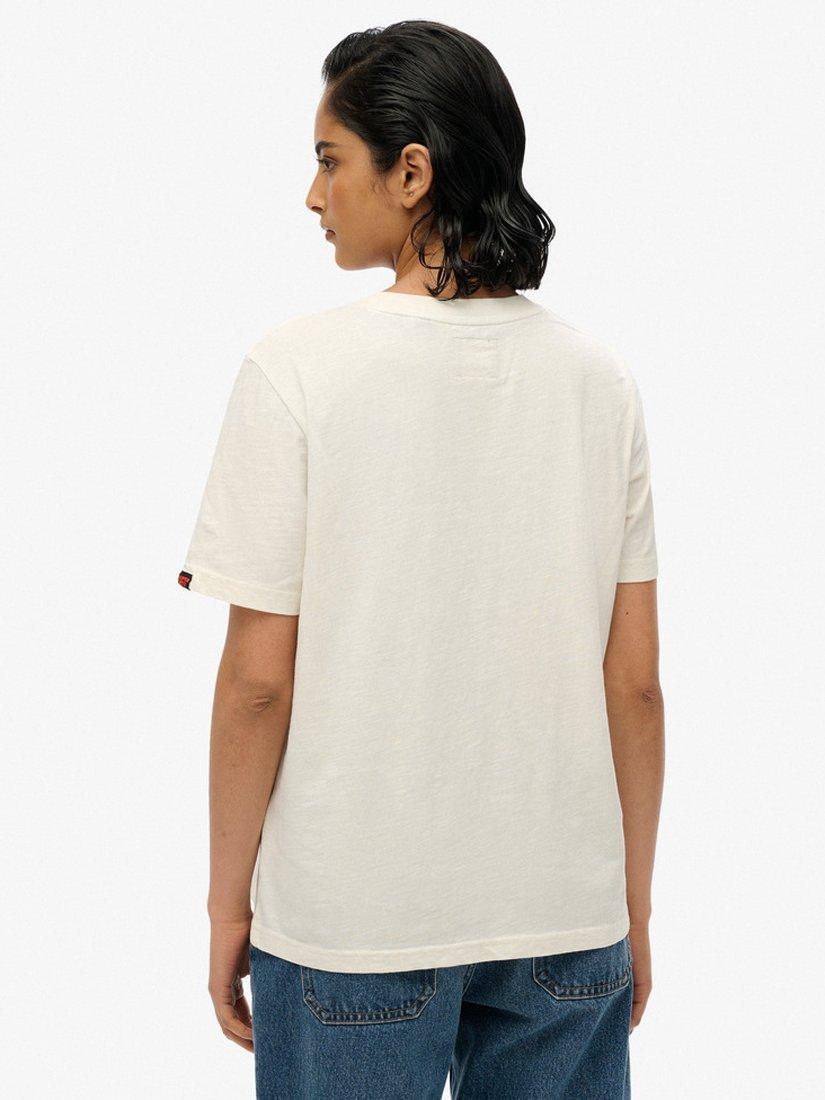 Product image 2 of 5, which shows Superdry Neo Tattoo Pure Organic Cotton T-Shirt, Off White Slub, 8