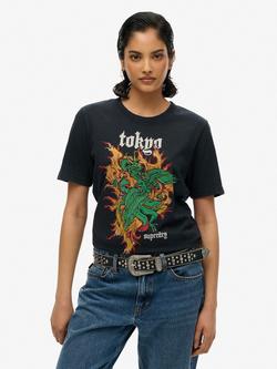 Superdry Neo Tattoo Pure Organic Cotton T-Shirt, Jet Black