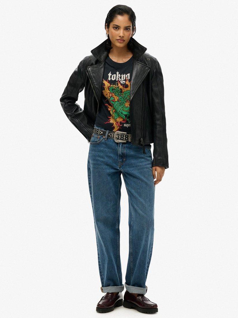 Product image 3 of 5, which shows Superdry Neo Tattoo Pure Organic Cotton T-Shirt, Jet Black, 8
