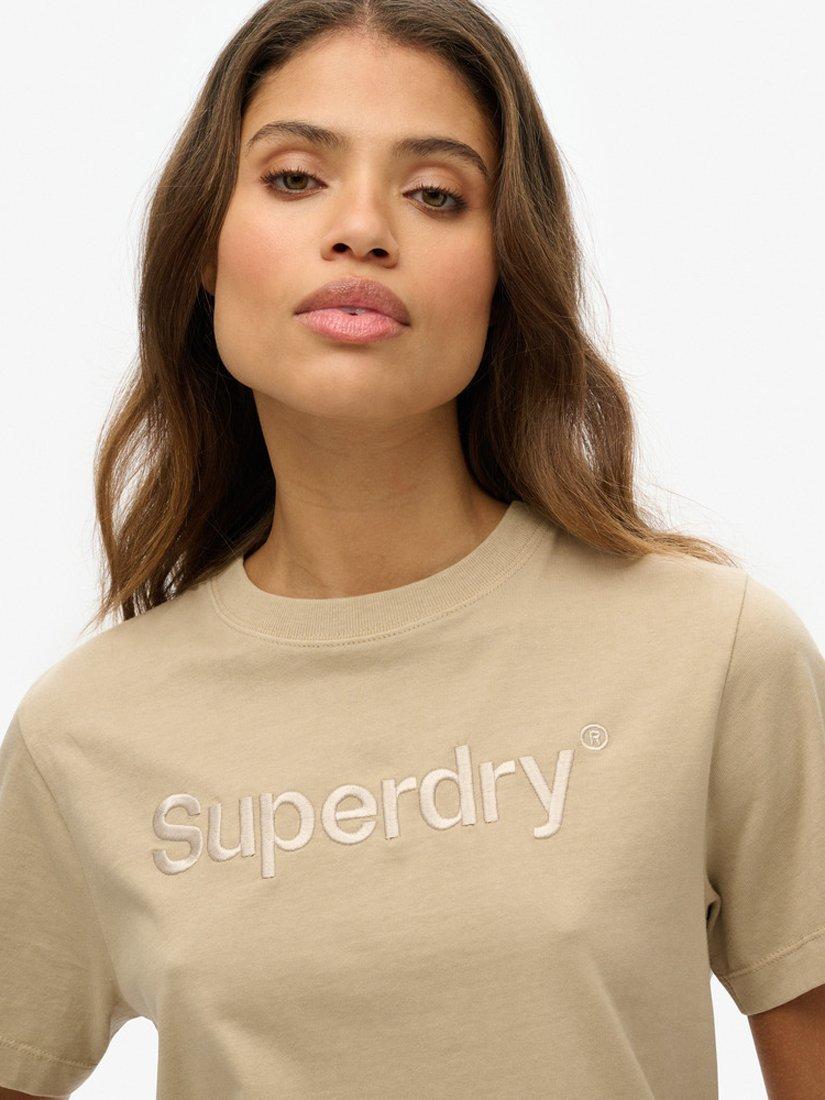 Product image 4 of 4, which shows Superdry Logo Boxy Fit T-Shirt, Feather Grey, 8