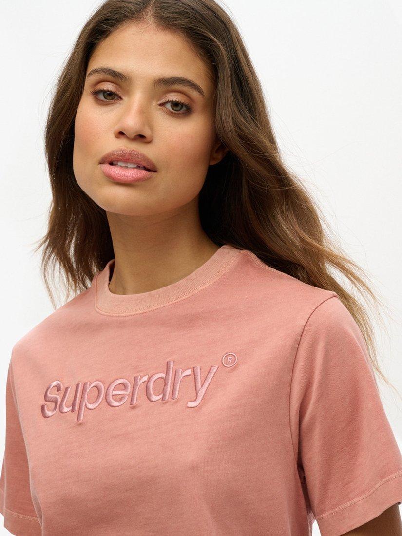 Product image 4 of 5, which shows Superdry Logo Boxy Fit T-Shirt, Ash Rose, 8