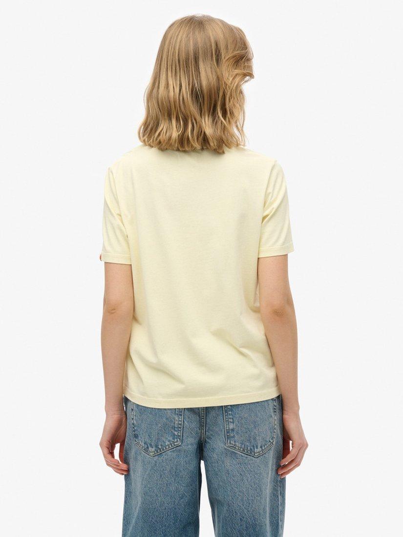 Product image 2 of 4, which shows Superdry Lo-Fi Outdoor Relaxed T-Shirt, Pastel Yellow, 8