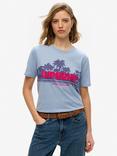 Superdry Outdoor Stripe Relaxed T-Shirt, Rodeo Drive Blue