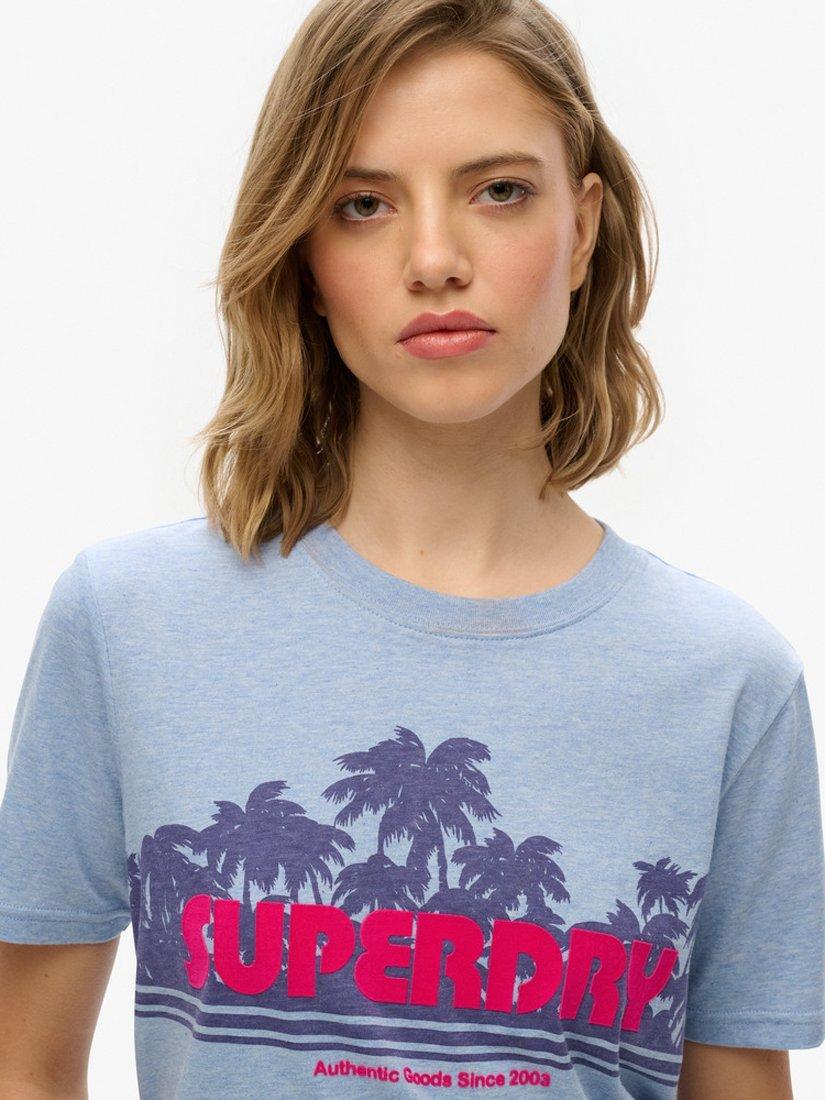 Product image 4 of 5, which shows Superdry Outdoor Stripe Relaxed T-Shirt, Rodeo Drive Blue, 8