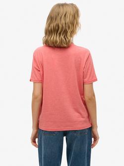 Superdry Outdoor Stripe Relaxed Fit T-Shirt - view 2, Corel Red Heather