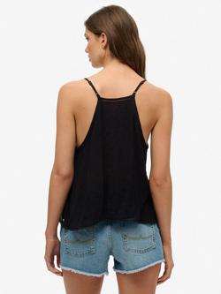 Superdry Ladder Trim Cami Top, Black - view 2, Black