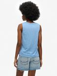 Superdry Scoop Neck Tank Top, Bluebell