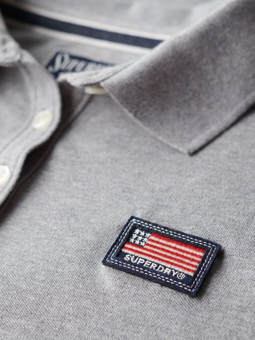 Product image 6 of 6, which shows Superdry Athletic Essential Graphic Polo Shirt, Grey Marl, 8